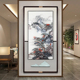 新刺绣入户玄关装 饰画客厅苏绣挂画走廊过道山水壁画墙画竖
