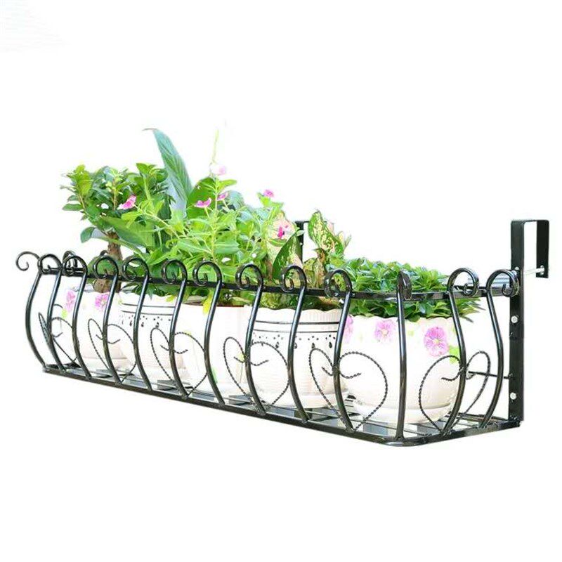 欧式栏杆花架护栏悬挂花架铁艺阳台多肉挂式植物架室外墙壁花盆架