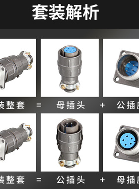 CX16带线-2/3/4/5/7芯9芯 机床航空插头CX16Z4FG1 M16 连接器线束