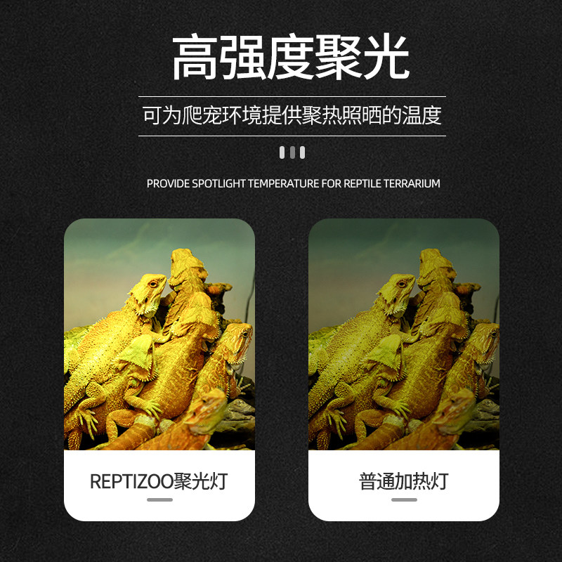 Reptizoo爬虫加热灯爬宠乌龟晒背灯刺猬蜥蜴鬃狮宠物uva卤素灯