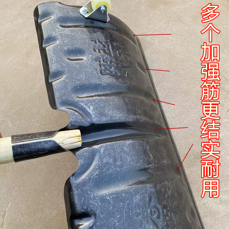 推雪铲除雪神器全钢加厚带轮子多功能铲雪锹除雪工具推雪板雪推铲
