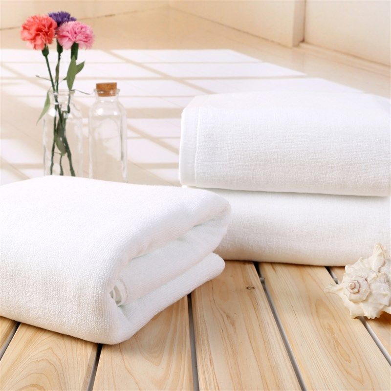 1.5米超大毛巾纯棉白色大号浴巾吸水酒店美容铺床巾1.2m儿童盖被