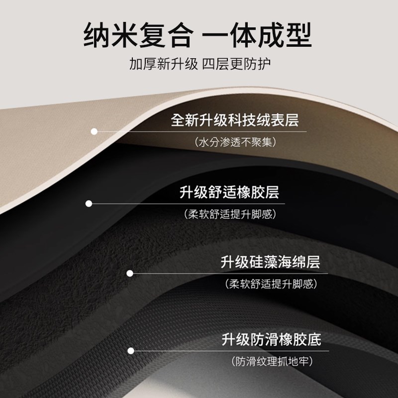 高级感浴室地垫花卉硅藻泥吸水防滑垫卫生间厕所门口脚垫耐脏免洗