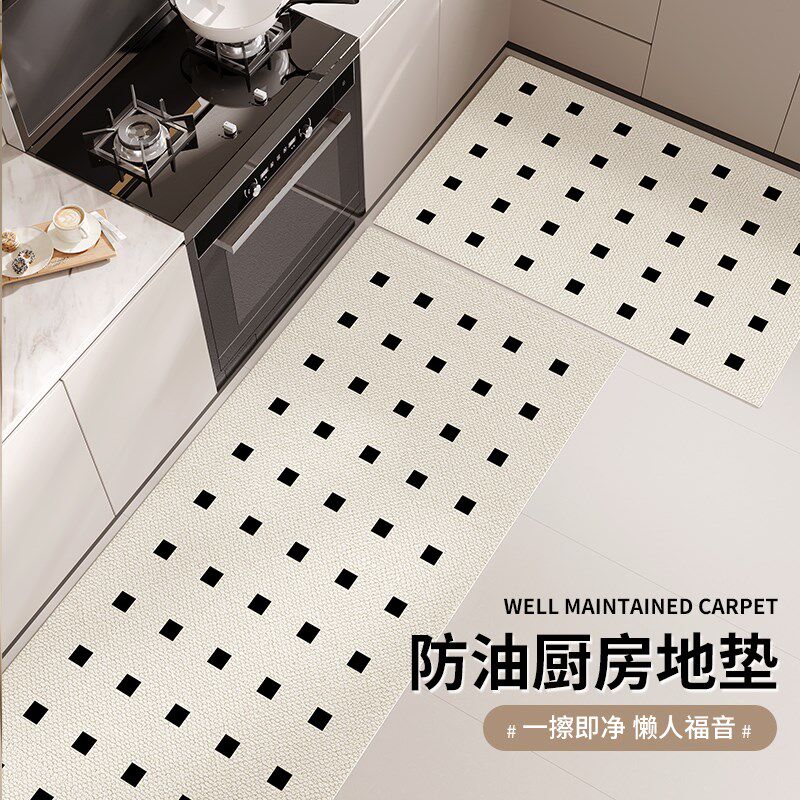 厨房地垫防滑防油防水法式可擦免洗家用皮革耐脏专用免清洗脚垫子