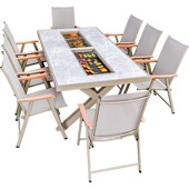 莫家户外烧烤桌椅庭院家用室外别墅花园休闲合金多功能烧烤桌椅