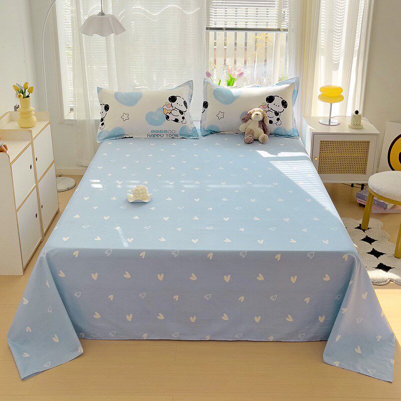 新款斜纹全棉床单单件学生宿舍单双人床简约风纯棉被单0.9m1.5米