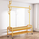 晾衣架落地卧室轻奢衣帽架家用室内床边可移动挂衣架简易置物架子