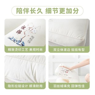 艾洛琳可整洗软枕头护颈椎助睡眠一对枕芯不塌陷睡觉专用全棉低枕