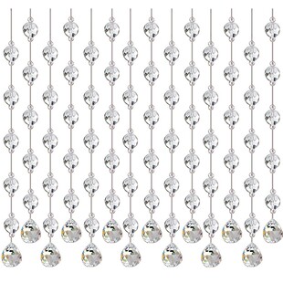 水晶珠帘客厅过道新款 饰白色链屏风室内挂串帘子隔断帘门帘 家用装