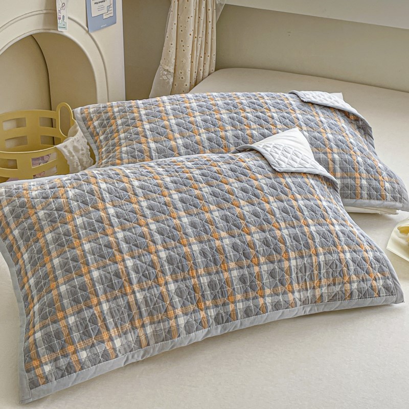 高端全棉纯棉枕巾一对装加厚夹棉隔脏防滑防头油吸汗枕头套巾单件