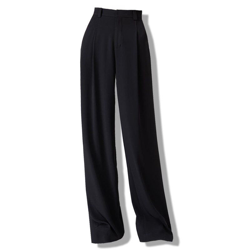 大码女装胖MM垂坠感阔腿裤女高腰直筒西装裤夏2024宽松显瘦休闲裤