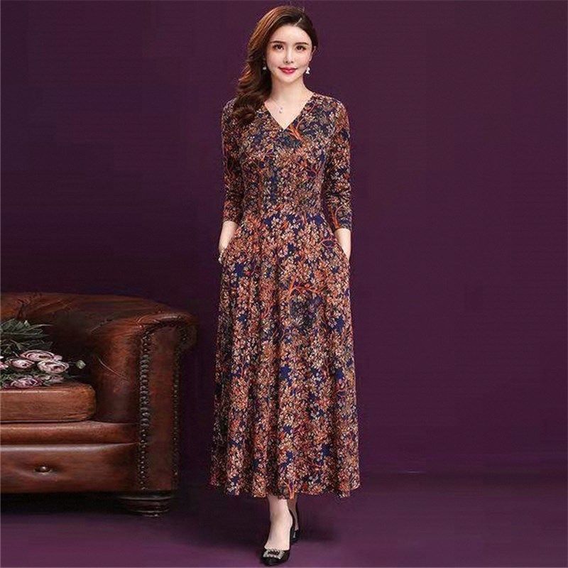 【有口袋】大码连衣裙2024新款女春夏裙子妈妈装中老年长裙中长款,女装/女士精品,连衣裙,淘宝优惠券,粉丝福利购,淘宝优惠卷