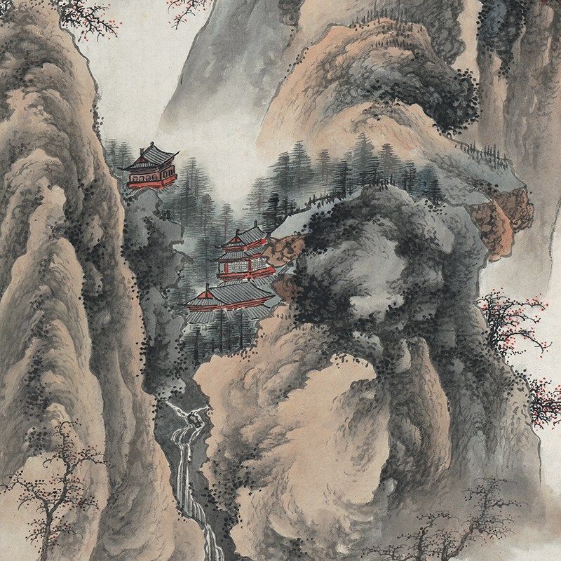 名家字画国画山水画条幅立轴挂画宣纸艺术微喷书画祁崑层叠秋山图,家居饰品,国画,淘宝优惠券,粉丝福利购,淘宝优惠卷