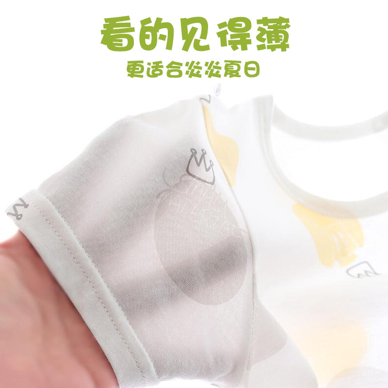 宝宝婴儿短袖短裤竹纤维睡衣套装儿童分体内衣空调服夏季男薄款女