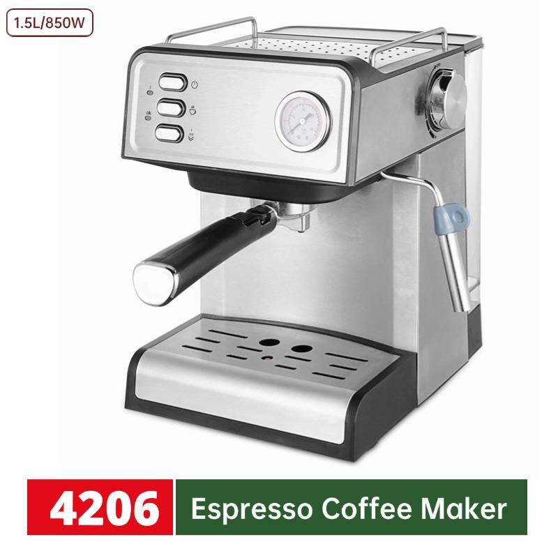 15bar打奶泡欧规复古带表跨境家用小型意式浓缩半自动蒸汽咖啡机