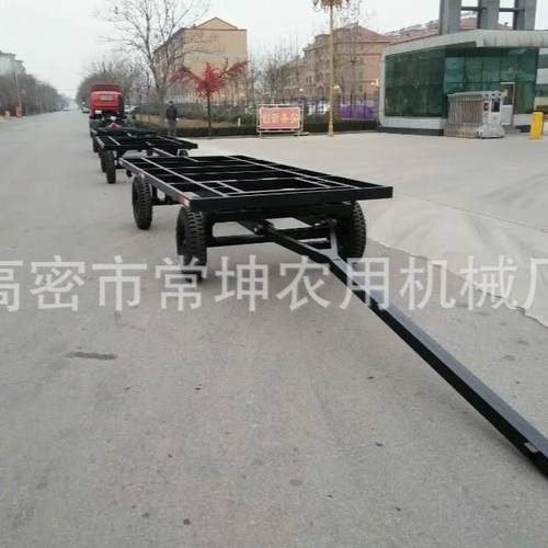 厂家定制吨平板拖车加长牵引杆框架结构拖车