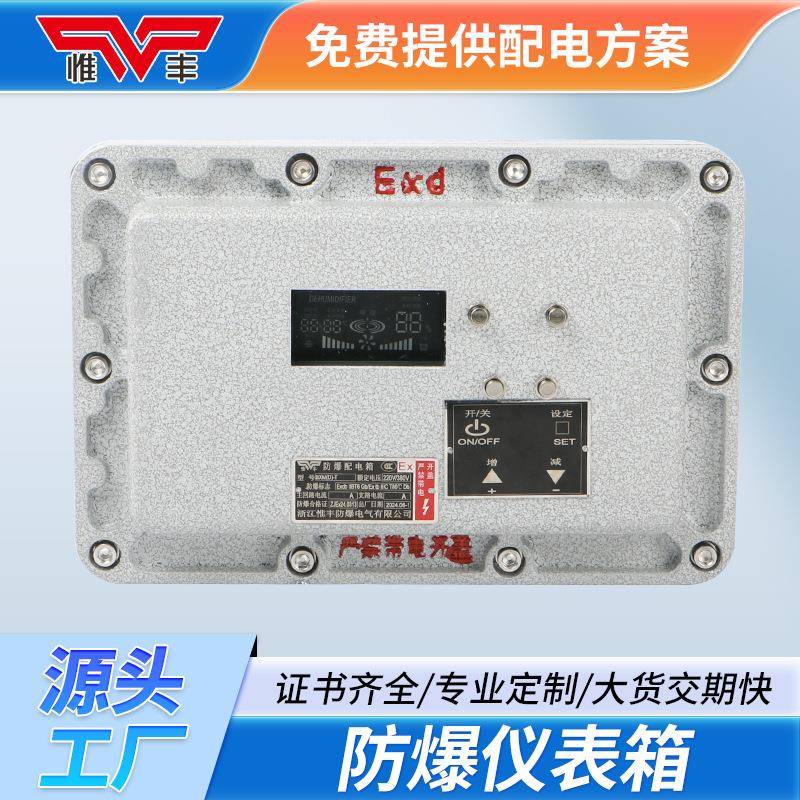 防爆仪表箱监控显示数显钟表电子石英钟监测可视小门触摸屏控制箱