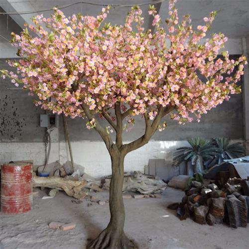 厂家供应高度仿真树枝塑料树枝装饰桃花商场景区室内树木造型品