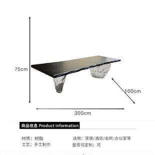 高级感透明树脂茶桌子 客厅家用异形茶几轻奢现代简约创意设计师款