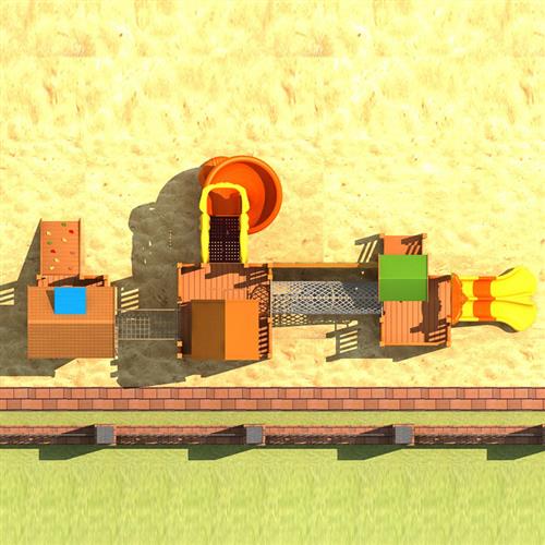 木质攀爬滑梯户外儿童感统训练玩具钻网荡桥攀岩墙小博士幼儿园