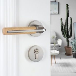 银色门锁室内门分体锁木门卧室家用磁吸静音房门锁卫生间通用型