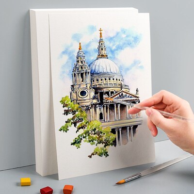 康颂新莫朗水彩纸细纹全棉浆典藏英国获多福水彩纸300g彩铅画纸19