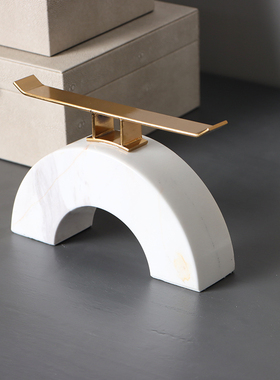 新中式样板房间家居玄关饰品摆件客厅卧室首饰盒拱门桥钓鱼翁屏风