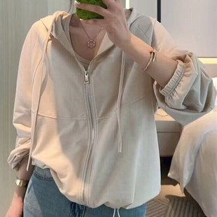 防晒衣女连帽薄款外套小个子2023春夏季新款宽松休闲百搭上衣开衫