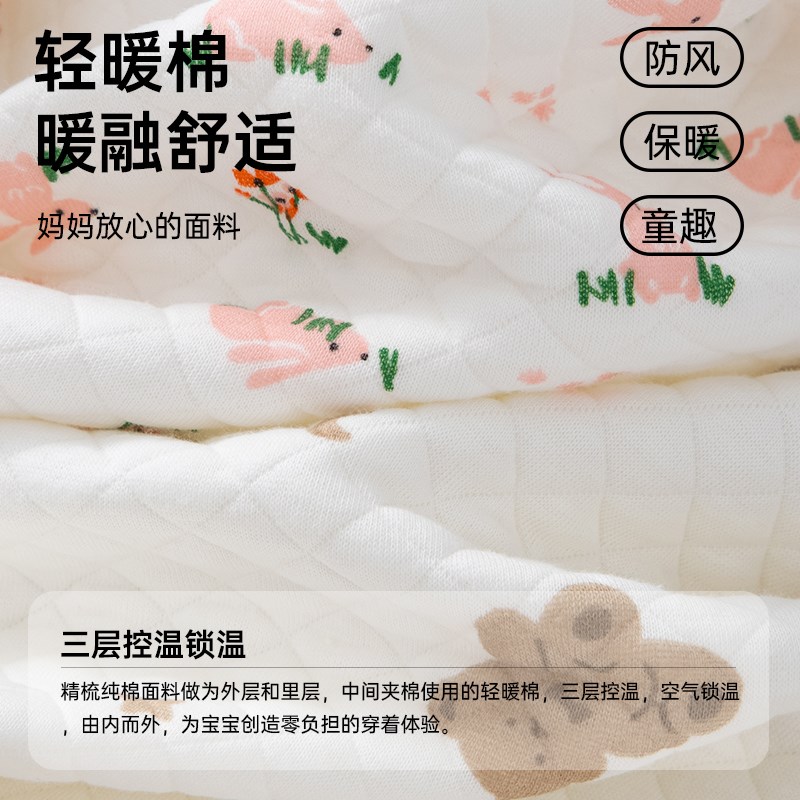 婴儿睡衣春秋季女宝宝防着凉睡裙护肚防踢秋冬天长袖居家服连体衣