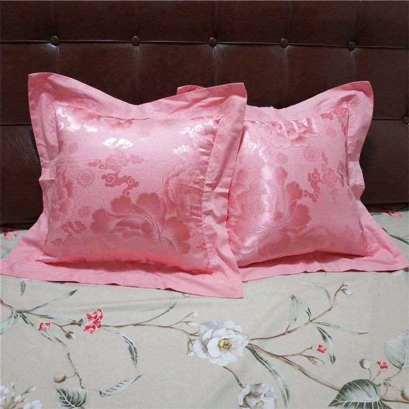 欧式全棉贡缎提花45x45沙发靠背套靠垫套子婚庆抱枕套方50x50适用