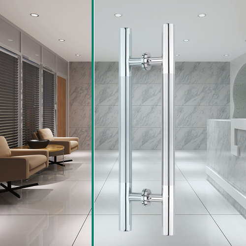 不锈钢玻璃门大拉手 地弹簧门大门木门把手黑烤漆扶手 哑黑色拉手