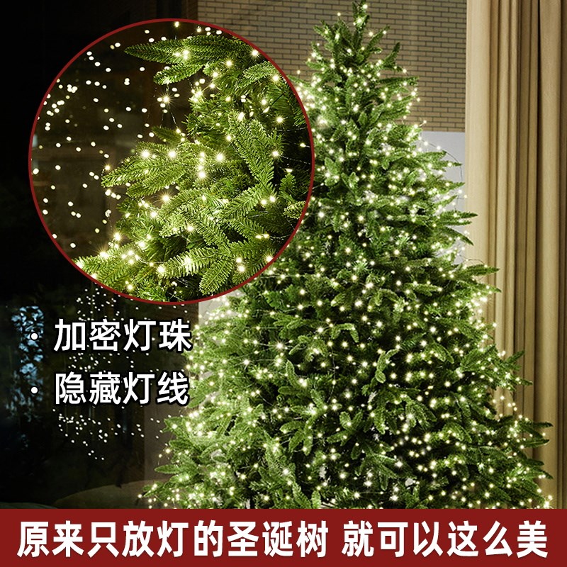 圣诞节树绿铜丝线led小彩灯闪灯串灯满天星星装饰品主题氛围灯带