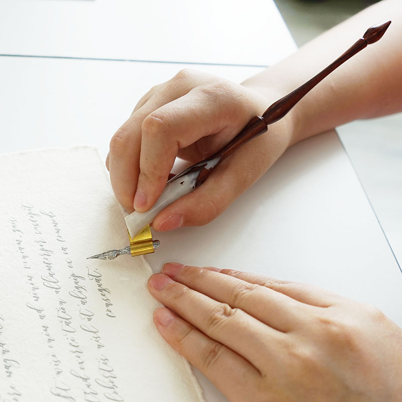 英文书法断面拼接蘸水笔可调斜头笔杆圆体字斯宾塞体es字体花体字