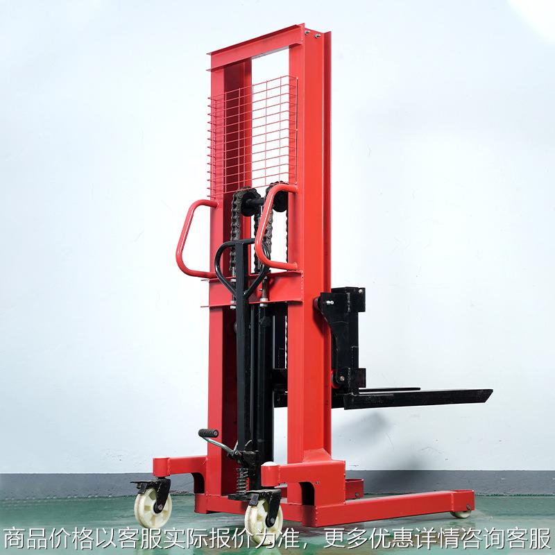 1吨2吨手动搬运升高车手动液压堆高车升降电动叉车手动轻型堆高车