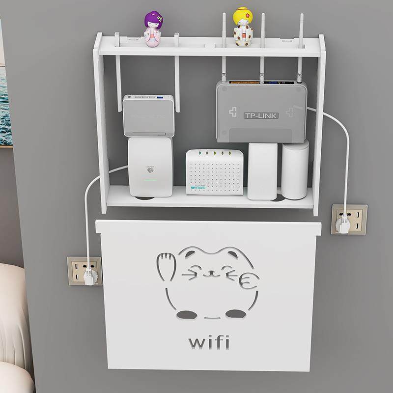 多媒体遮挡箱客厅无线路由器电表箱收纳盒壁挂免打孔装饰画集理线
