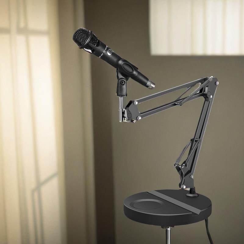桌面悬臂麦克风支架电容麦话筒架室内直播固定夹底座防震放置架子