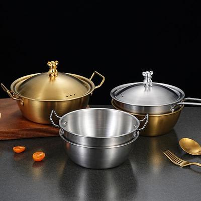 316不锈钢泡面碗带盖韩式带手柄家用宿舍用学生拌饭食品级大容量