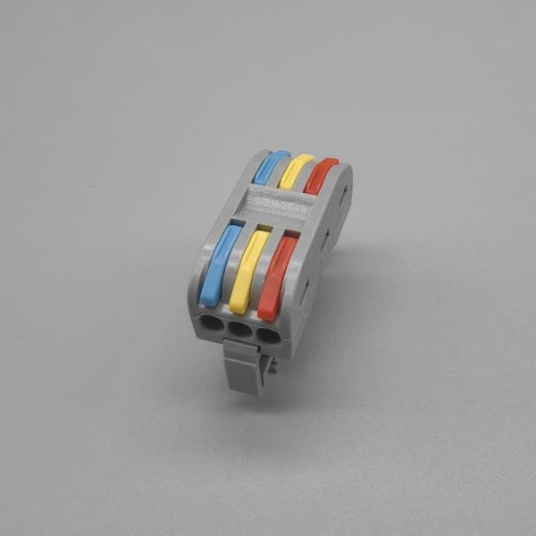 PCT-223 三位电线对接头连接神器按压式快速接线器3进3出端子卡扣