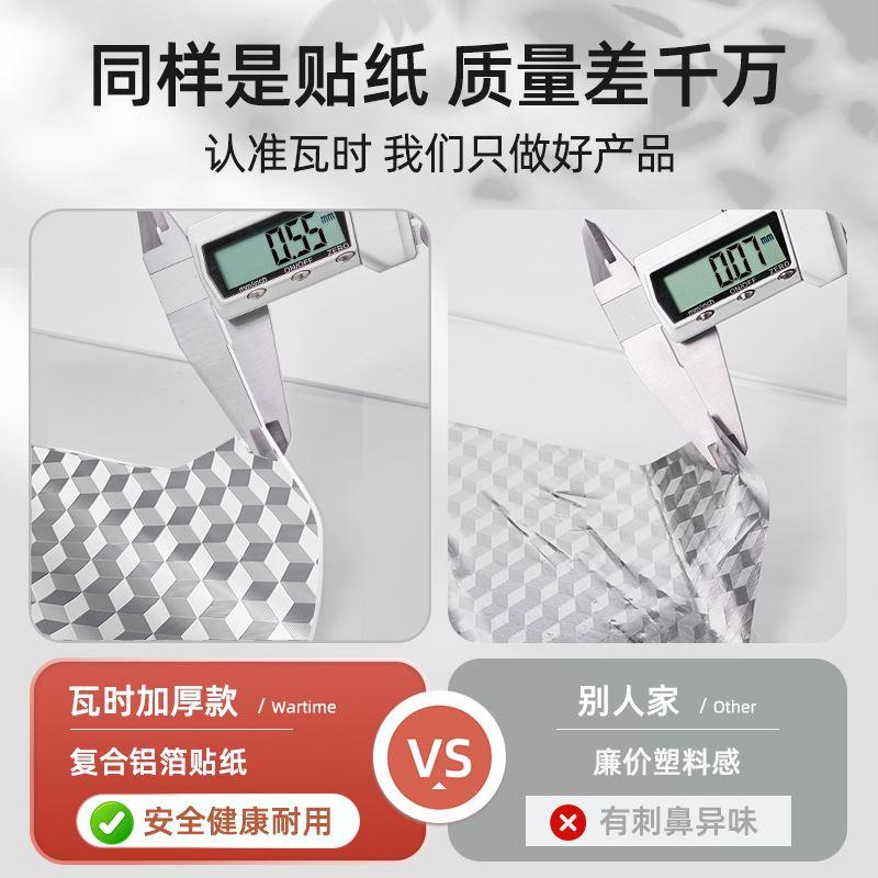 厨房防油贴纸防火耐高温灶台墙纸防水防潮自粘橱柜贴膜铝箔锡箔纸