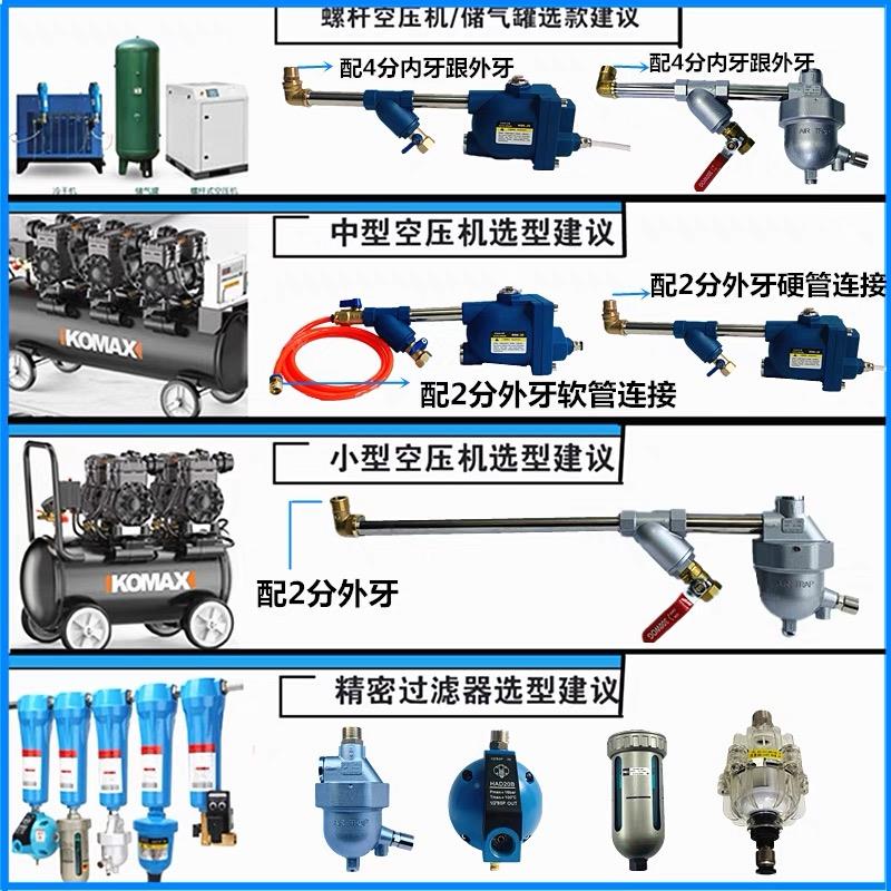 空压机储气罐自动排水器WBK-58/20防堵型气泵零损耗急速自动排水