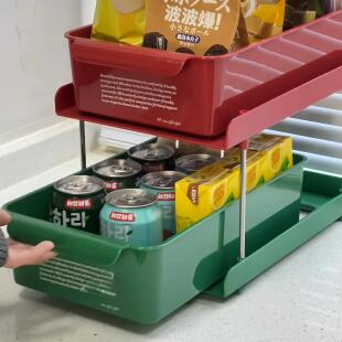 零食收纳架厨房置物架抽拉式带轮抽屉桌面收纳盒调料架储物杂物筐
