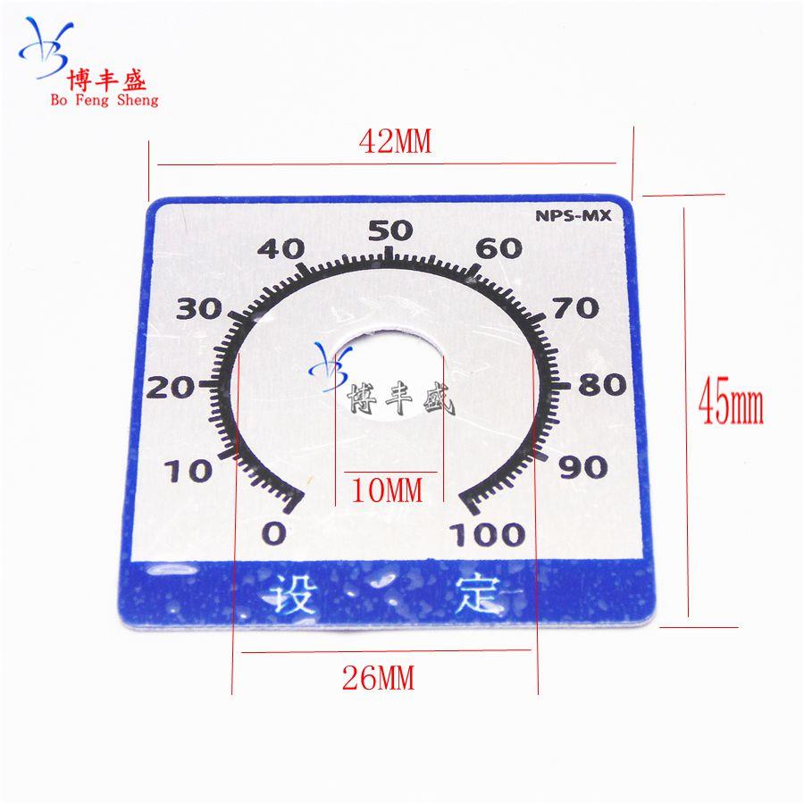 0-100数字刻度盘刻度片铝标记牌 WTH118 RV24 RV30 WX050电位器