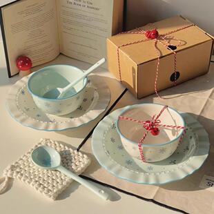 in风可爱碟子水果盘餐具陶瓷好看的盘子漂亮餐盘家用菜盘2025新款