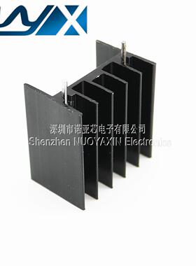 YB25 双针黑色 25*23*16mm铝散热片 三极管/可控硅 TO-220 脚距18