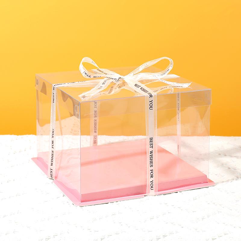 蛋糕盒加高4/5/6/8/10/12/14/16寸单层双层三层生日透明蛋糕盒子