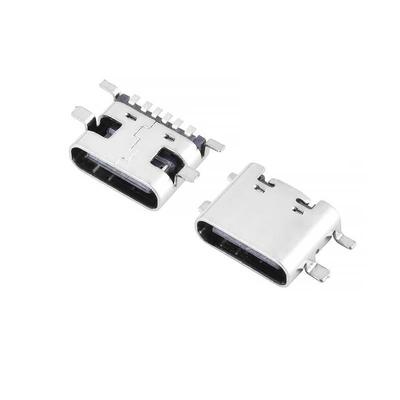 TYPE-C母座 USB-3.1 贴片6P 四脚插板 高速传输快充接口 10只包邮