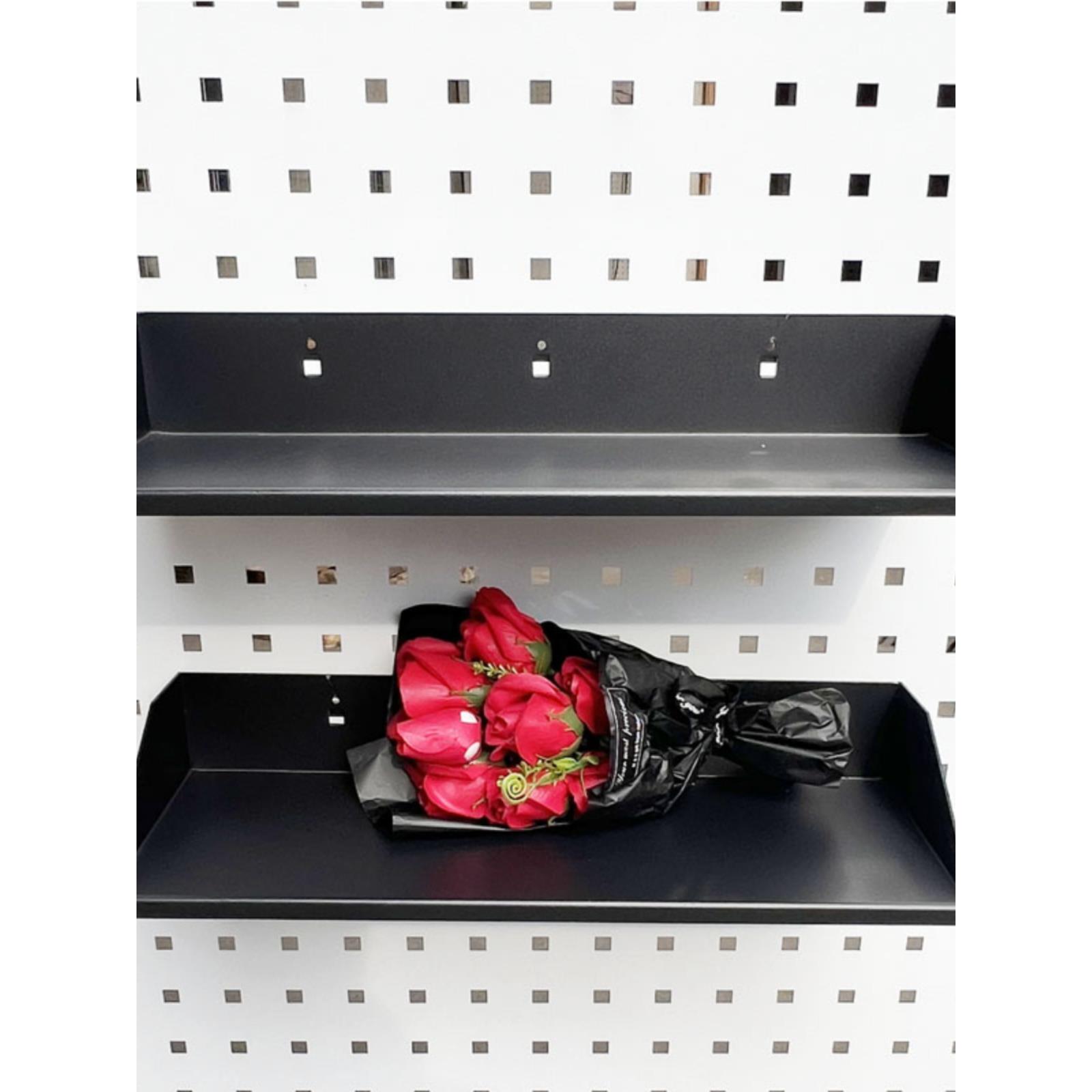 方孔洞洞板置物架展示架配件小托板小盒子黑色挂钩挂架孔板配件