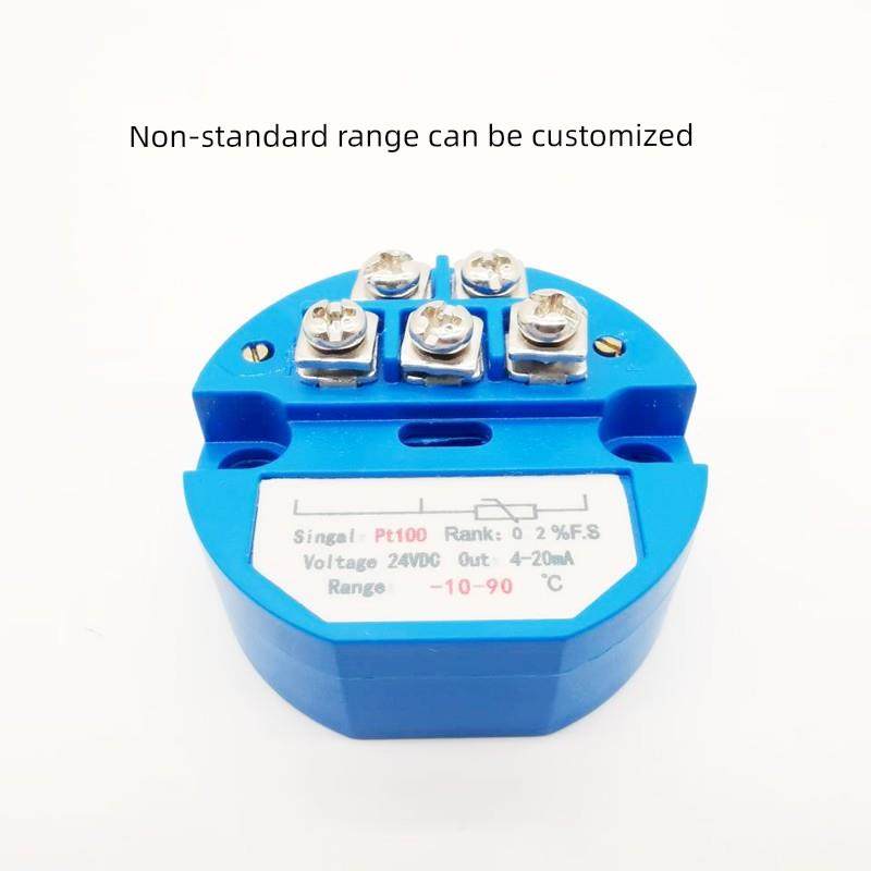 Pt100温度变送器输出4-20Ma温度传感器0-10V集成温度模块Rs485