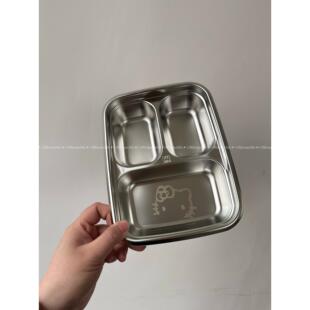 定制版 三格饭盒带提手304不锈钢保温饭盒上班族可微波炉专用加热