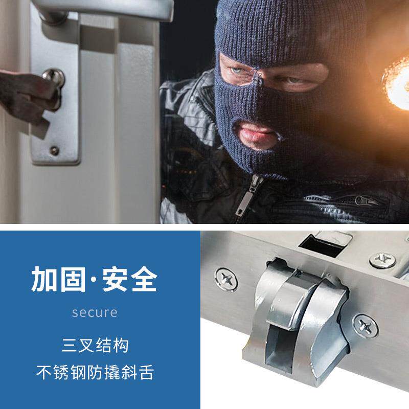 不锈钢指纹锁专用锁体霸王王力防盗门全钢防卡房门木门智能锁锁体